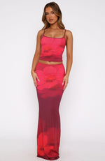 Sweet Salutations Maxi Skirt Raspberry Kisses