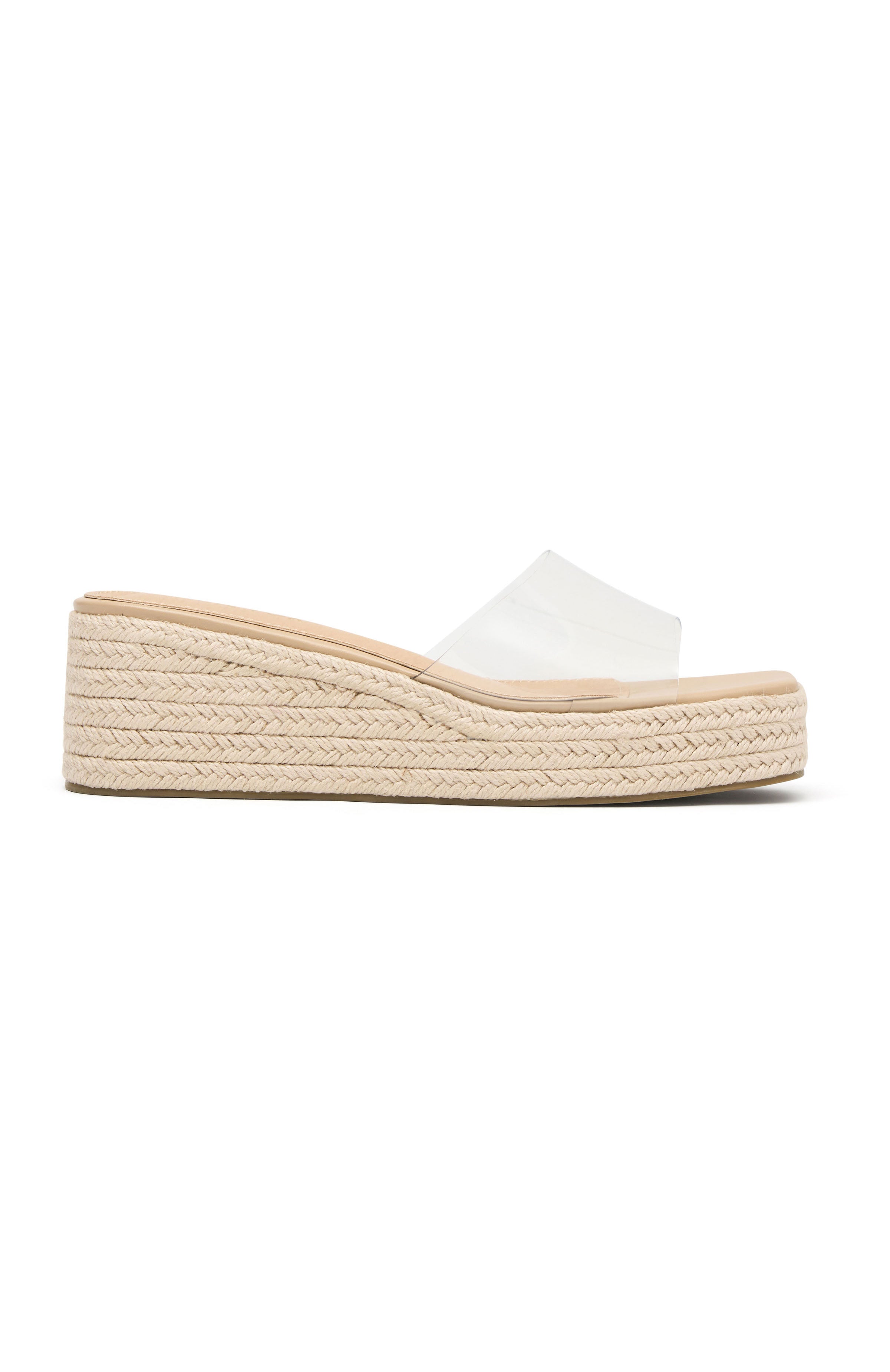 Rayna Platform Slides Natural Woven | White Fox Boutique UK