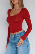 Show You The World Long Sleeve Top Wine