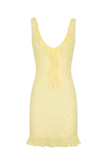 Take A Bow Mini Dress Lemon