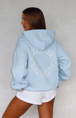 Take A Guess Oversized Hoodie Baby Blue