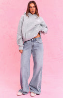 The Social Club Lottie Oversized Hoodie Dark Grey Marle
