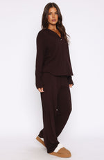 Pillow Talk Long Sleeve Pyjama Set Chocolate