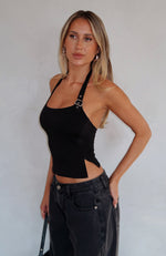 Understand It Halter Top Black