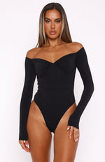 Your Muse Long Sleeve Bodysuit Black