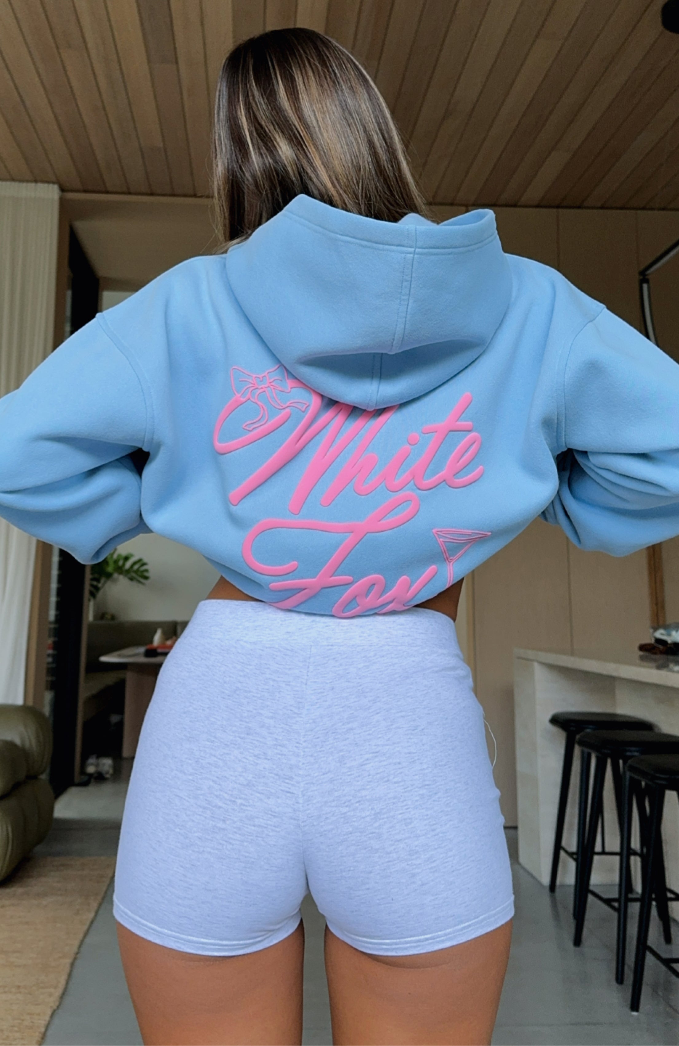 With Love & Kisses Oversized Hoodie Baby Blue | White Fox Boutique