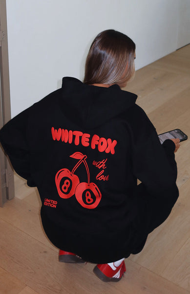 With Love In The Moment Oversized Hoodie Black | White Fox Boutique UK