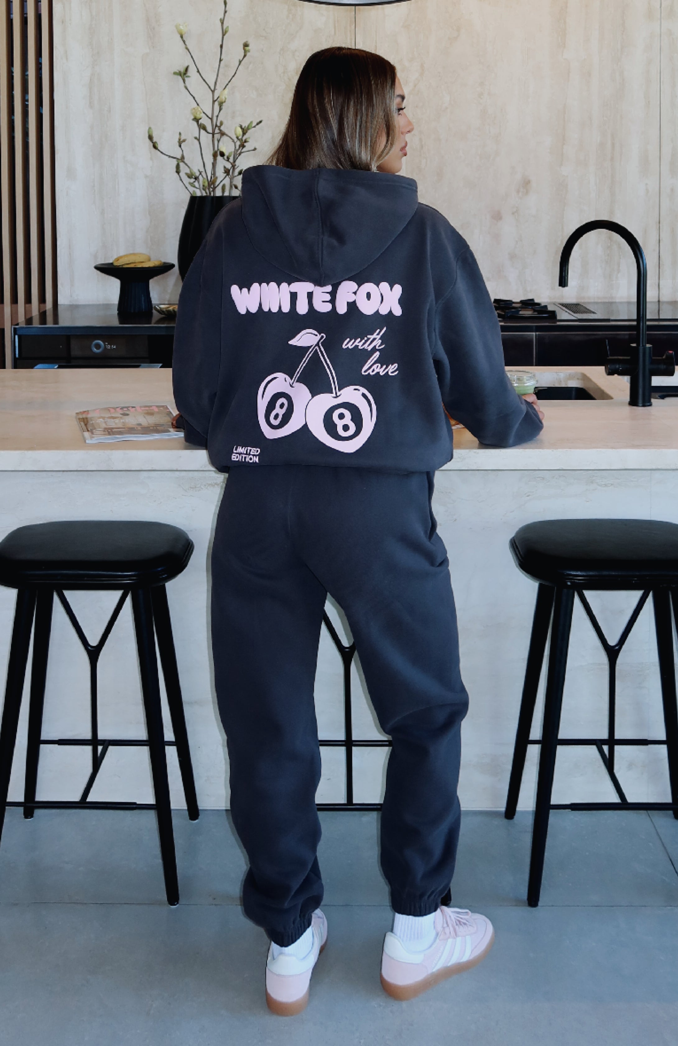 With Love In The Moment Sweatpants Charcoal | White Fox Boutique UK