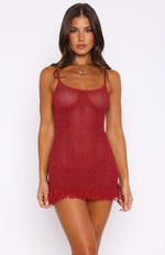 Keeping Me Awake Knit Mini Dress Raspberry