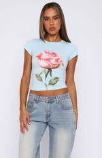 Ride It Out Baby Tee Baby Blue