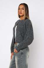 Warm Whispers Knit Cardigan Charcoal