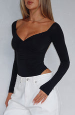 Your Muse Long Sleeve Bodysuit Black