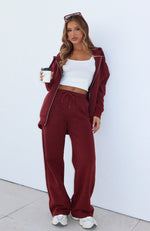 You'd Love It Here Wide Leg Sweatpants Merlot