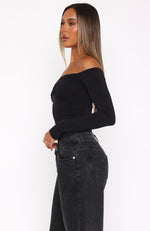 Your Muse Long Sleeve Bodysuit Black