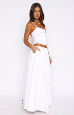 I'm Too Shy Maxi Skirt White