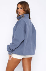 Core Classic Zip Front Sweater Ocean