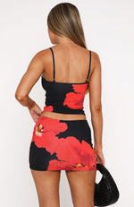 Late Nights Mini Skirt Scarlet Noir