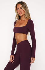 Thriving Long Sleeve Crop Plum