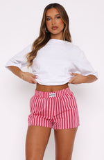 Living For It Shorts Pink Stripe