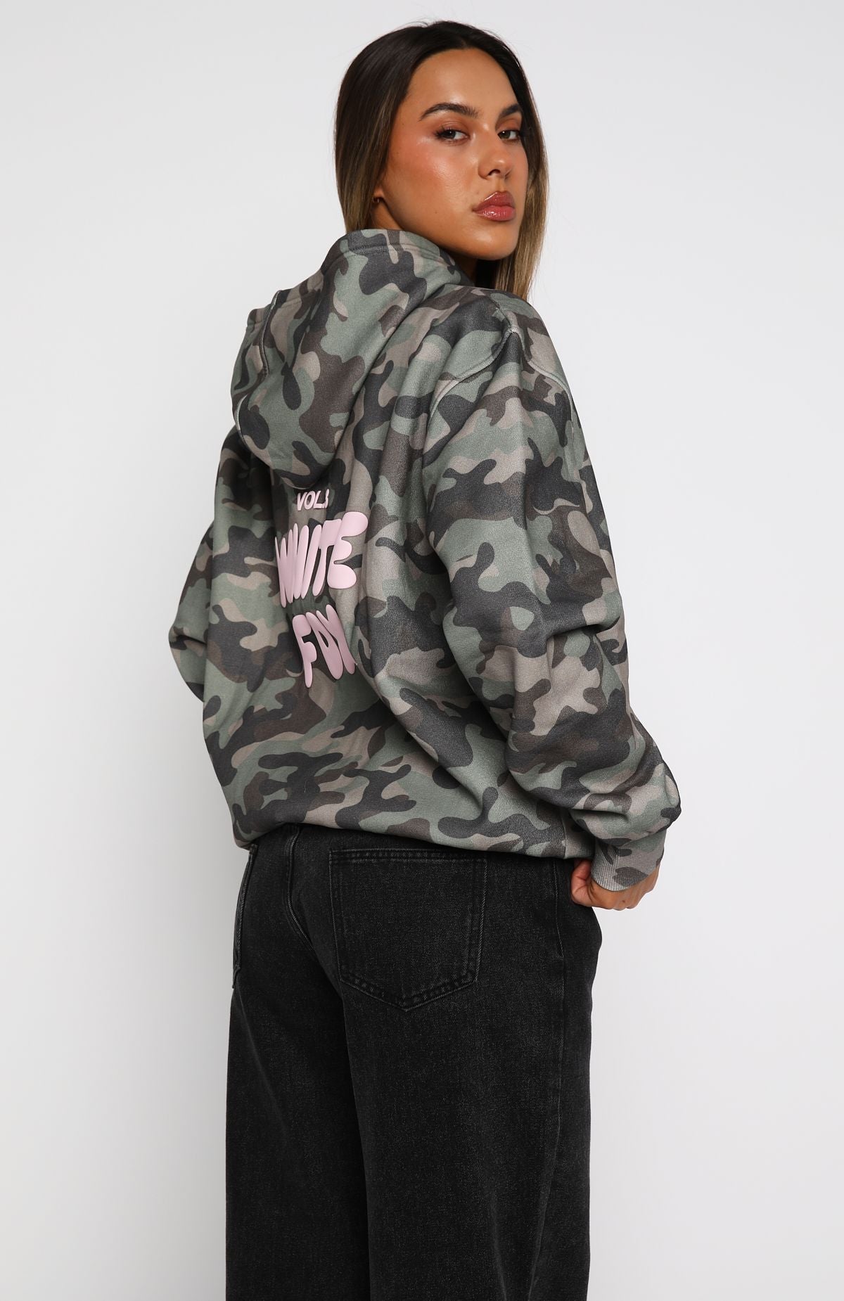 【FoxyFoxy】su_do 2way coat「fluff camo」 Offstage Printed Oversized Hoodie Washed Camo | White Fox Boutique UK