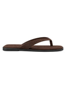 Azara Thong Sandals Chocolate Faux Suede