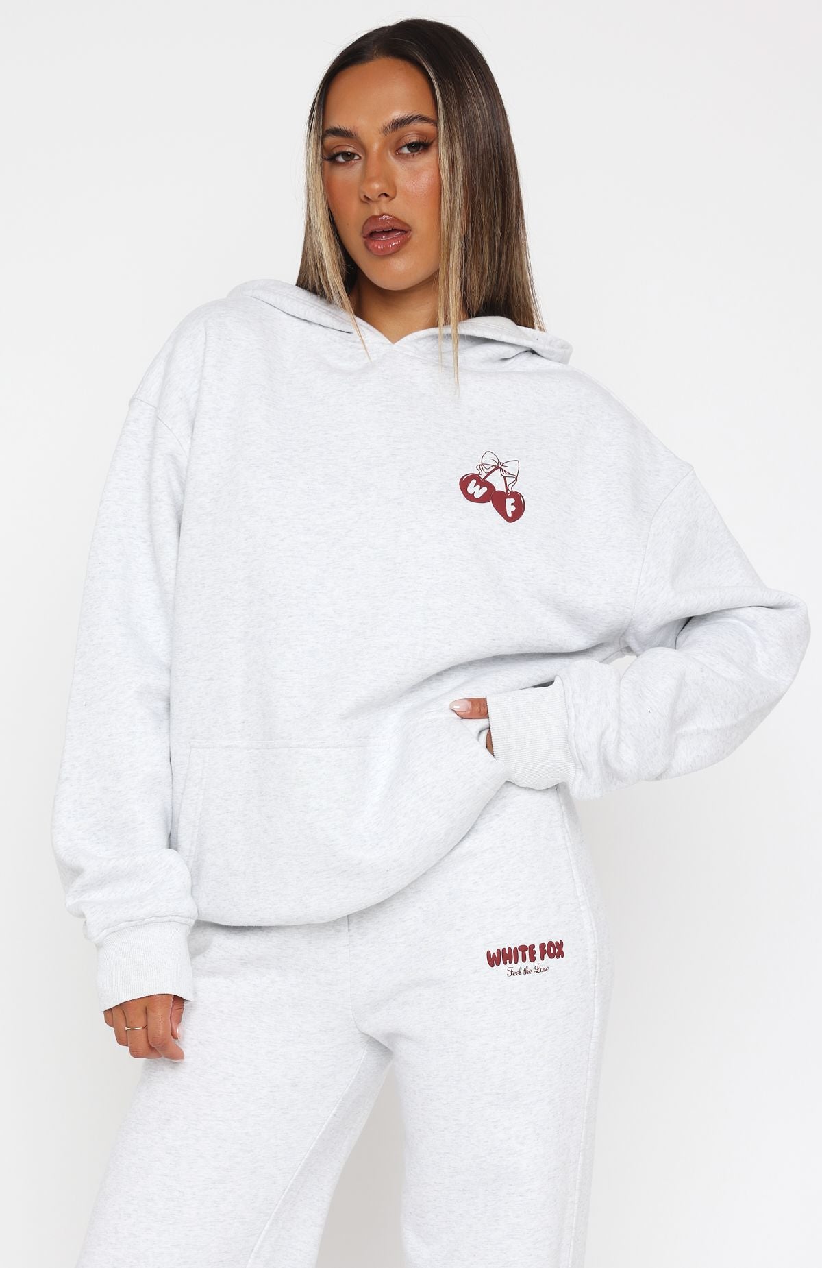 Feel The Love Wide Leg Sweatpants Grey Marle | White Fox Boutique UK