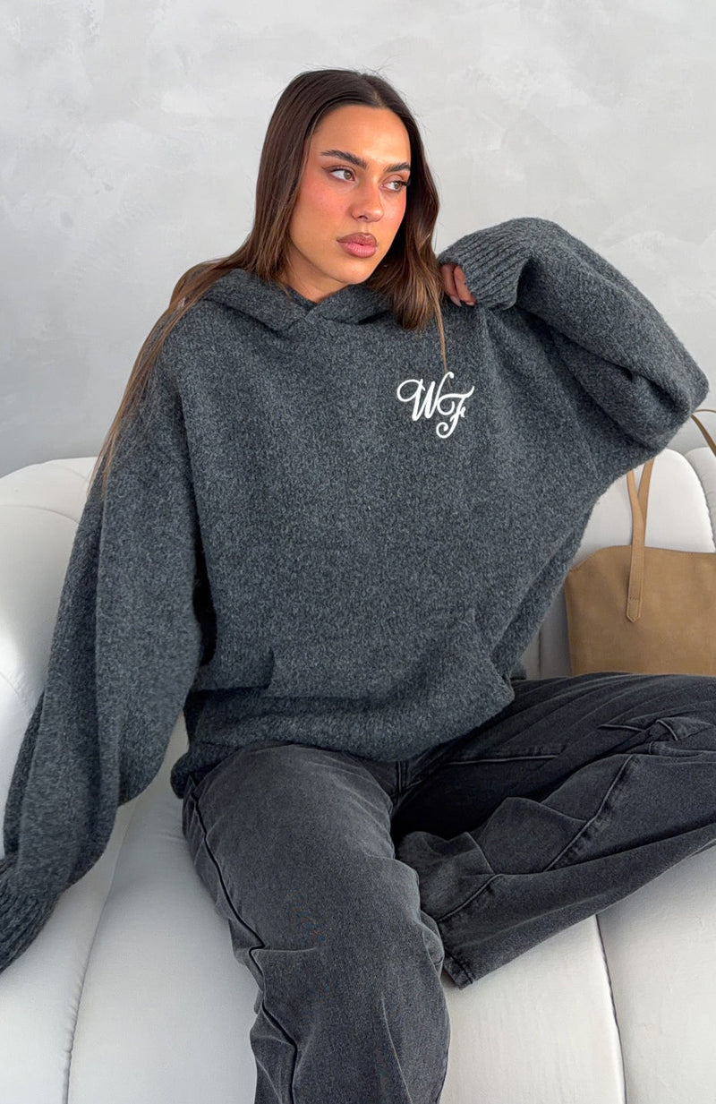Benedita Hooded Knit Sweater Grey
