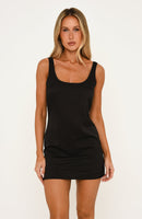 Blind Date Satin Mini Dress Black