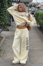 From The Archives Maya Wide Leg Sweatpant Lemon