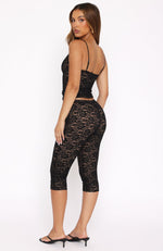 Vibe With Me Lace Capri Pants Black