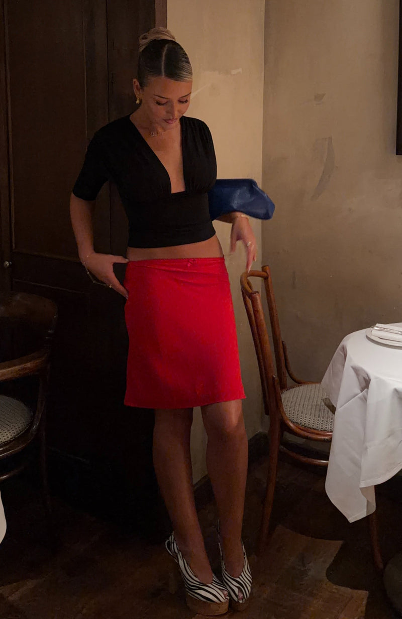 Angel Status Midi Skirt Red