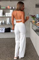 Crunch Mid Rise Wide Leggings Cream/Biscotti