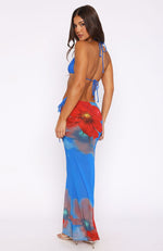 Luminous Maxi Skirt Sapphire Bloom