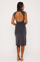 Don't Be Shy Midi Dress Charcoal