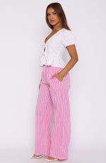 Wondering About You Striped Pants Pink