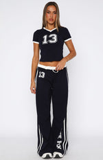 Trying Too Hard Baby Tee Dark Navy