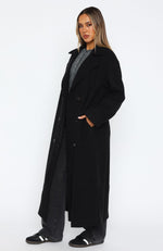 Modern Edge Oversized Coat Black