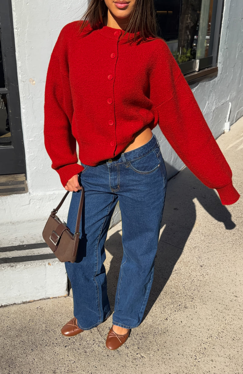 Filipa Knit Cardigan Red
