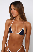 Inka Micro Bikini Top Navy/White