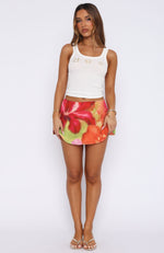 Nostalgic Dream Beaded Mini Skirt Tropical Bloom