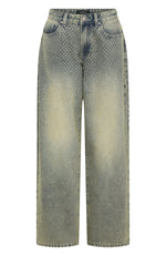 Luna Low Rise Wide Leg Jeans Sand