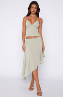 Hidden Grace Midi Skirt Sage