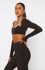 Thriving Long Sleeve Crop Espresso