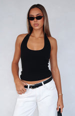 The Fast Life Halter Top Black