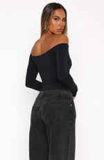 Your Muse Long Sleeve Bodysuit Black