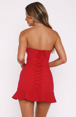 Parisian Dream Strapless Mini Dress Red