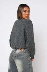 Warm Whispers Knit Cardigan Charcoal