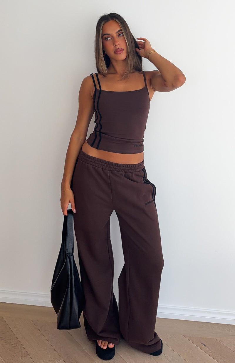 Just Let Things Be Tank Top Chocolate