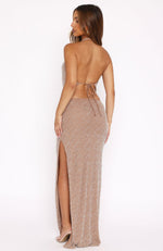 Beautiful Life Beaded Maxi Skirt Nude