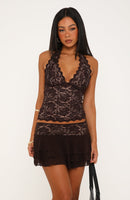 Lace Mirage Mini Skort Chocolate